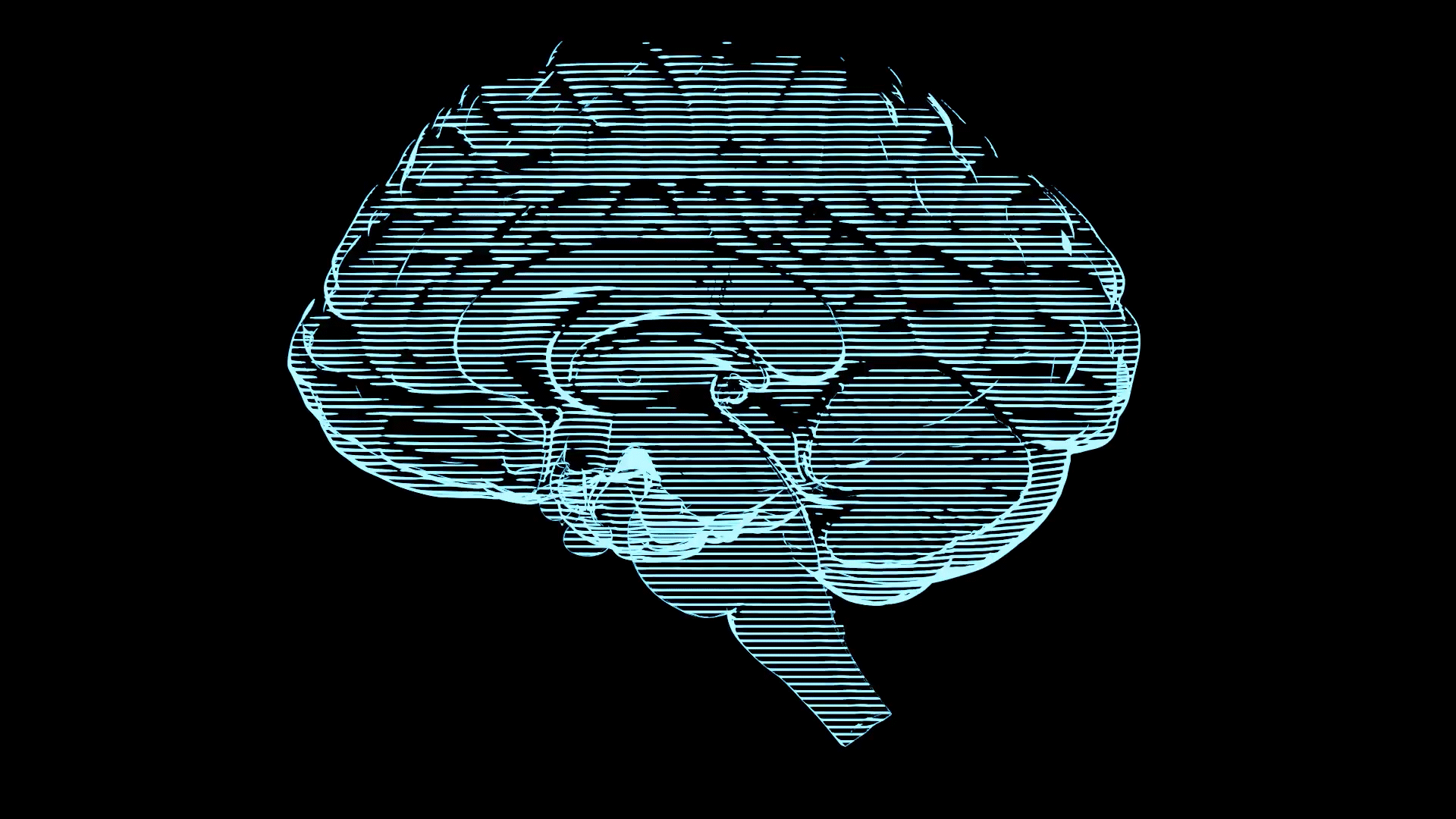 Animated holographic image of a brain